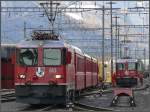 e-loks-ge-4-4-ii Ge 4/4 II 613 'Domat/Ems' und 620 'Zernez' in Landquart. (21.11.2007)