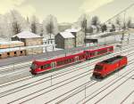 Schwarzwaldbahn Halycon Zwei 650er Regioshuttle beim Wenden in Villingen. Daneben eine 146.2 abgestellt. Schwarzwaldbahn von Halycon!