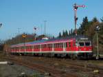 Steuerwagen Bauart Karlsruhe Regionalexpress nach Hannover f�hrt aus dem Bahnhof Goslar (218 450)