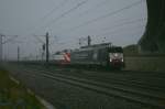 E189 929 mit dem BlueStarTrain am 24.11.07 in Gernlinden  ...