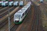 Vogtlandbahn VT18 und VT? bei der Aussfahrt aus Schwandorf am 24.11.07 nach Regensburg.Links haben sich 4 BR 223(ER20)zur grossen Lokparade formiert.