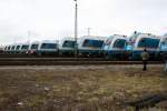 Vogtlandbahn Eine beeindruckende Sicht auf die Lokparade anl�sslich der Er�ffnung des neuen Bahnbetriebswerkes der L�nderbahnen in Schwandorf am 24.11.07.