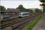 ex-kbs-527-chemnitztalbahn Ferkeltaxe 772 121 steht im Juli 1997 im Bf Wechselburg f�r die R�ckfahrt nach Chemnitz bereit.