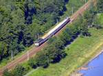 kbs-241-elbtalbahn Der Elbe-Labe-Sprinter am 18.8.07 zwischen Krippen und Schmilka.
F�r die Dauer der Bauarbeiten in Bad Schandau als 'Sandwich' mit BR 750 und BR 372 der CD unterwegs.
