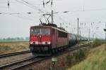 155 123-3 bei der Ausfahrt aus dem PCK Werksbahnhof Stendell ...