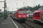 Siegen 21.11.2007 (111 123-6 mit dem RE 9 aus Aachen) ...