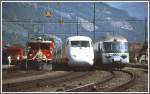 Für das Jubiläum 100 Jahre RhB fuhren drei Züge gleichzeitig ... Für das Jubiläum 100 Jahre RhB fuhren drei Züge gleichzeitig ...