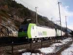 Zwei Re 485 mit GZ bei Hohtenn vor dem Schluchitunnel ...