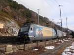 Re 465 008 und 009 mit Hupac-Zug am 6.12.2007 bei ...