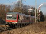 Am Nachmittag des 15.12.2007 fuhr 628 344-4 nach dem Halt ...