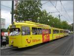 Stra�enbahn-Triebwagen 2655 steht mit seinem Beiwagen am 03.08.2007 an der ...