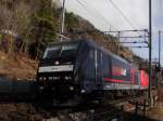 BR 185 566 und -119 auf Leerfahrt in Richtung Goppenstein ...