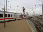 Ein EuroCity verl�sst den Bahnhof Strasbourg Richtung Paris Est. Fotografiert ...