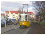 Der GT4-Triebwagen 632 und sein hinter ihm h�ngender Kollege 447 ...