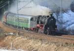 Dampfsonderfahrt am 28.12.07 der Eisenbahnfreunde Zollernbahn mit der der 58 ...