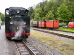 99735 im Bahnhof Oybin, Sommer 2004.  ...