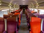 Die Inneneinrichtung eines TGV in der 2. Klasse. Fotografiert am ...