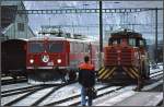 Ge 4/4 I 610 Viamala und Gm 232 in Landquart. ...