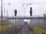 Blick auf das westliche Gleisvorfeld in Naumburg (Saale) Hbf; 21.10.2007 ...
