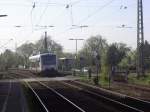 Ein Regioshuttle der Ortenau-S-Bahn f�hrt von Offenburg in Richtung Kehl/Strasburg. ...