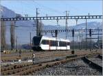 Ein Thurbo RABe 526 (GTW 2/6) f�hrt zuerst Richtung Chur ...