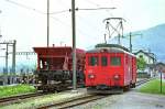 De 4/4 411 rangiert in Glovelier (12. Mai 1993).  ...