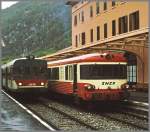 Aln 668.1096 und Autorail X4545 kreuzen sich in Breil-sur-Roya. (Archiv ...