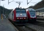 Zugbegegnung in Goebelsm�hle. Vor ...  De Rond Hans und Jeanny 11.02.2008