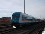 Arriva Lok 223 070, steht am 17. Februar 2008 mit ...