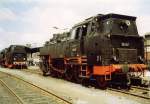 86 001 w�hrend einer Fahrzeugausstellung in Zittau, um 1990  ...