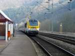 IR 116 braust Richtung Norden durch den Bahnhof von Goebelsmühle ... IR 116 braust Richtung Norden durch den Bahnhof von Goebelsmühle ...