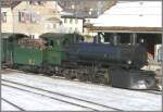 G 4/5 108 Engiadina mit Dampfextrazug 2947 in Zernez. (19.02.2008) ...