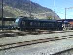 Eine schwarze BR 185 von HGK RSB Logistik steht abgeltellt ...