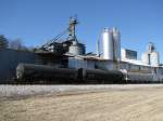 Drei G�terwagen vor einer Firma. Aufgenommen am 1.3.2008 bei Branson ...