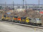 Die Loks 4689 (Dash 9, Kansas City Southern), 6458 (SD45-2, ...