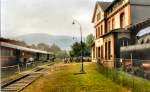Bahnhof Wanfried (EG) mit Abschiedszug nach Eschwege, 1991  ...