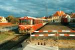 Ym der SB (Skagensbanen) im Sonnenlicht im Bhf von Skagen. ...