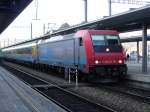 Cisalpino mit Re 484 durchf�hrt am 16.10.07 den Bahnhof Spiez ...