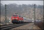 218er Doppelpack mit IC 2012. Aufgenommen zwischen Lonsee und Urspring ...