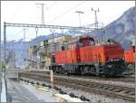 Am 841 036-7 f�hrt durch den Bahnhof M�hlehorn. Hinter der ...