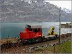 Dieselloks Tm 234 064-4 auf dem Einspurabschnitt bei Tiefenwinkel am Walensee. (10.03.2008)