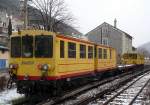 ligne-de-cerdagne---pyrenaenmetro-train-jaune-villefranche---la-tour Arbeitszug am 05.03.2008 im Bahnhof Olette Canaveilles les Bains km 10 606 m.