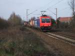 Re 482 482 0037-9 mit kurzen Containerzug am 8.3.2008 durch Limmer -> Linden