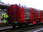 verschubpersonal Verschubarbeit bei str�menden Regen; Jenbach 080312