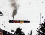 RB Rigi Bahnen RB - Dampfzug unterwegs von Arth-Goldau nach Rigi Kulm kurz vor dem Bahnhof Rigi Staffel am 27.01.2008