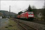 BR 189 189 088 (9180 6 189 088-8-D-DB) bringt bei Plettenberg den vor Plan laufenden 52287 von Hagen nach Kreuztal Gbf. (11.03.2008)
