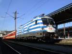 Die 1116 007 EM Griechenland am 15.03.2008 mit einer Regionalbahn ...