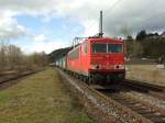 155 130-8 mit einem G�terzug in Vallendar/Rhein.21.3.08  ...