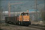 Lok 6463 (Br 264) bringt gegen Abend des 28.03.2008 einen ...