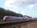 29.03.2008 Regionalexpress von Erfurt nach Magdeburg hat die Blankenheimer Rampe ...